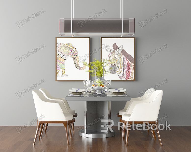 Modern Dining Table and Chair Combination Dining Table model