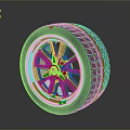 Car Tire With Stylish Alloy Wheel And Deep Tread Pattern Design
