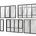 Modern Casement Windows With Black Frames And Clear Glass Panels
