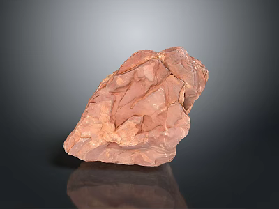Reddish Brown Stone With Wood Like Texture On Black Reflective Background 3d model