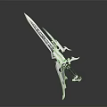 Futuristic Sci Fi Weapon With Metallic Blade And Intricate Hilt Design