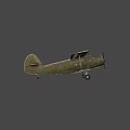 Vintage Military Fighter Aircraft With Propeller And Weathered Camouflage Design