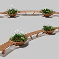 Modern Wooden Outdoor Chair With Built In Planter And Unique Design