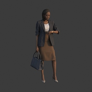 foreign woman black 3d model