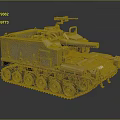 Military Armored Tank With Large Cannon Barrel Tracked Wheels And Thick Armor