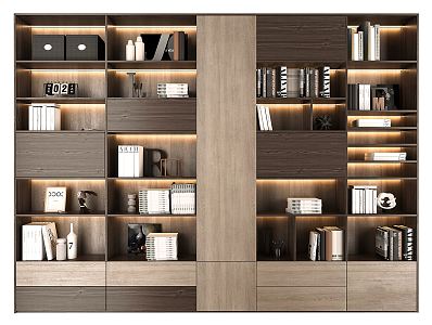 Modern bookcase 3d model