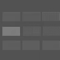 Transparent Partitions With Various Shapes And Textures Arranged On Grey Background