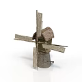 Traditional Vintage Windmill Architecture With Rustic Wooden Blades And Classic Design