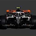Black White Orange Formula 1 Car With Dragon Logo Number 9 And Colorful Wheels