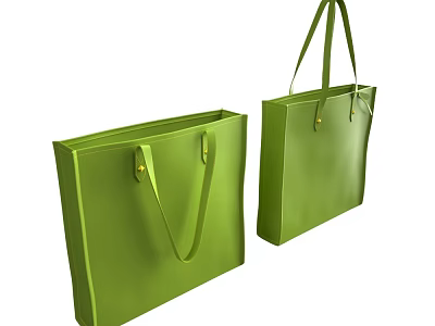 Stylish Green Tote Bags With Practical Design For Everyday Use And Shopping Needs 3d model