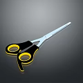 High Quality Scissors With Black And Yellow Handles And Sharp Silver Blades