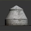Ancient Dome Shaped Stone Structure Landscape With Square Brick Base And Weathered Surface
