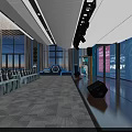 Modern Conference Hall Interior With Stage Podium White Chairs And Large Screen