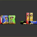 Munchy's Potato Chips With Open Bag Scattered Chips And Various Packaging Cans Box