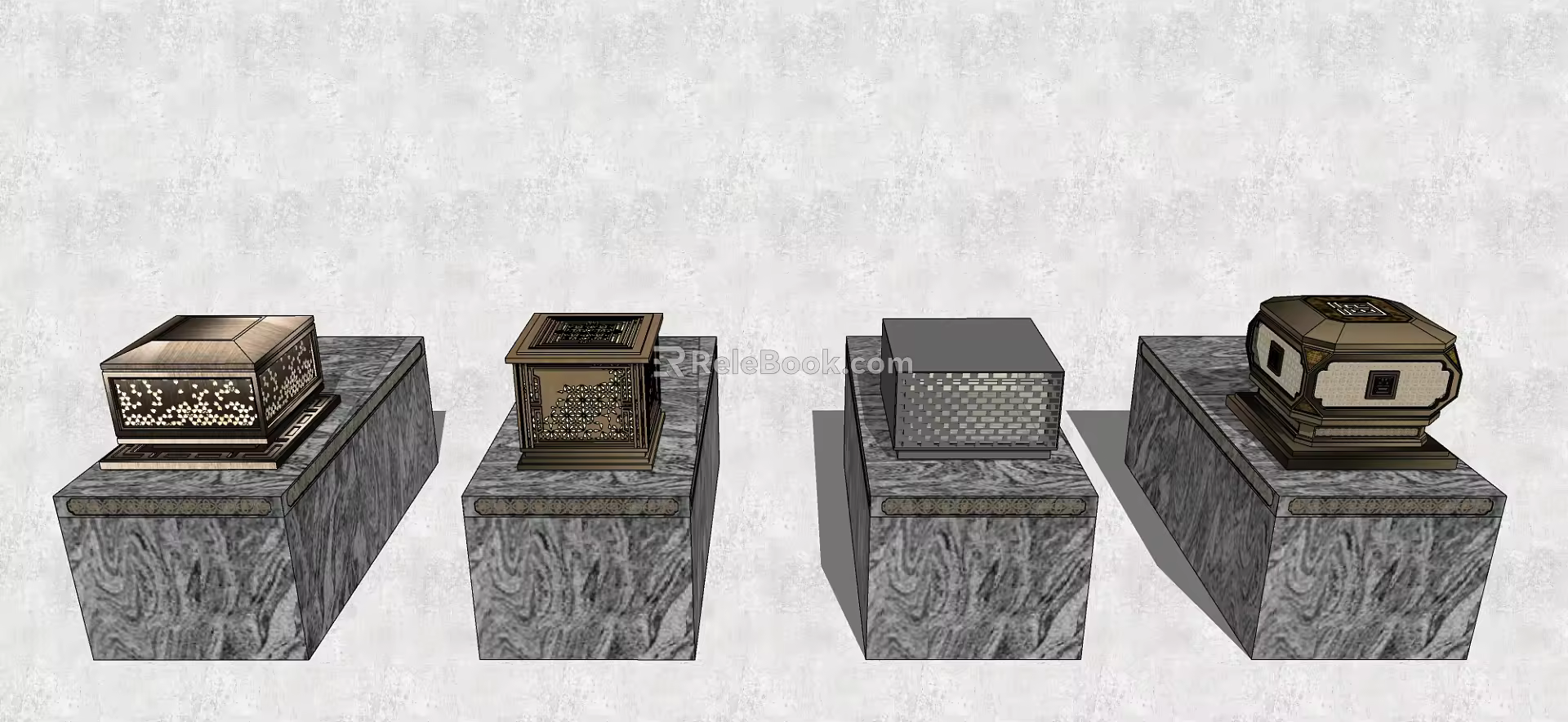 New Chinese Lawn Lamp Column Head Lamp 3d model