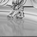 Classical Decorative Column Base With White Ornate Leaf Carvings And Intricate Patterns 3d model