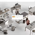 Modern Office Desks With Various Designs And Matching Chairs Stools And Accessories