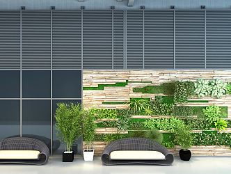 Modern Plant Wall Green Plant Wall Modeling Wall Outdoor Seats 3d model