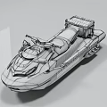 Black And Green Jet Ski With Modern Streamlined Design Seats And Control Console 3d model