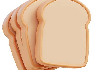 Stack of Fresh Sliced Bread Slices for Breakfast and Snacks 3d model
