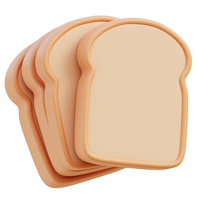 Modern Bread Toast Cartoon Bread Cartoon Food 3d model Modern Bread Toast Cartoon Bread Cartoon Food 3d model