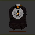 Vintage Black Model Train with White Front on Railroad Tracks and Classic Design