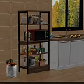 Elegant Modern Bathroom Cabinet Rack with Multiple Storage Shelves and Sturdy Metal Frame