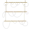 Modern Curved Chandelier Design With White Metal Frame And Hanging Structure
