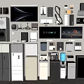 Modern Collection Of Daily Household Appliances Including Refrigerators Washing Machines TVs And Vacuum Cleaners
