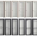 Modern Hinged Interior Doors With Various Glass Panel And Frame Designs 3d model