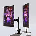 Dual Monitor Setup With Adjustable Stand And High Resolution Computer Displays