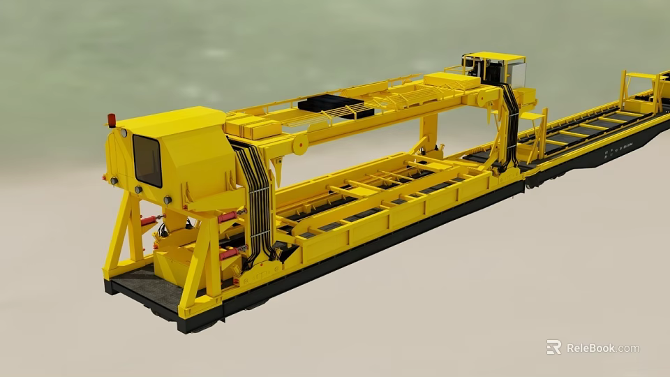 High Speed Rail Yellow Heavy Duty Track Laying Machine for Railway Construction 3d model 