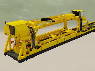 High Speed Rail Yellow Heavy Duty Track Laying Machine for Railway Construction 3d model