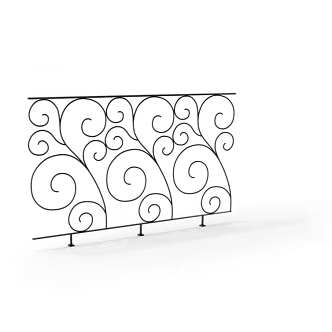 Outdoor component fence guardrail railing 3d model