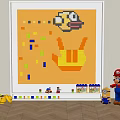Modern toy combination Lego building block wall 3d model