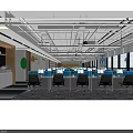 Modern Conference Room Interior With Yellow And White Chairs And Large Projection Screen
