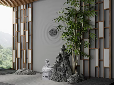 New Chinese gardening sketch small scenery 3d model New Chinese gardening sketch small scenery 3d model