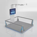 Modern Display Stand Platform With Digital Screen Blue Accent Lighting And Contemporary Design 3d model
