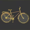 Classic Red Bicycle with Brown Seat and Rear Rack on Gray Background