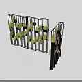 Vertical Garden Decor Screen with Black Metal Frames and Green Plants in Planters
