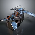 Futuristic Metal Aircraft Design Featuring Open Wings Cockpit And Ladder