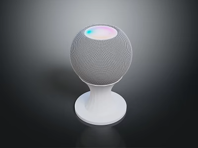 Artistic Spherical Sculpture Carving With Mesh Pattern White Base And Iridescent Top 3d model