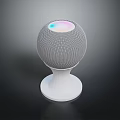 Artistic Spherical Sculpture Carving With Mesh Pattern White Base And Iridescent Top