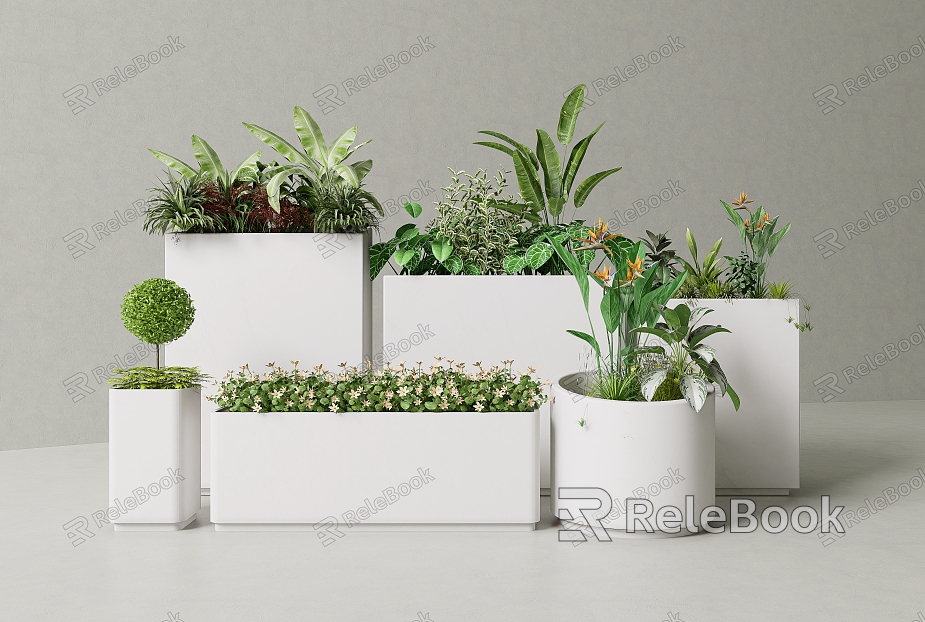 Modern plant combination commercial outdoor flower box landscape flower bed model