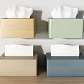 Stylish Home Tissue Boxes in Light Wooden Light Green Beige and Dark Blue