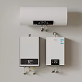 Wall Mounted Electric Water Heaters Including Storage And Tankless Models With Digital Temperature 3d model