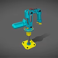 Blue Robotic Arm With Yellow Base And Industrial Mechanical Structure 3d model