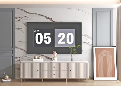 Finished TV Cabinet Combination Cabinet TV Cabinet Ornaments TV Background Wall 3d model