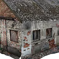 Old Industrial Factory Complex Featuring Connected Buildings Damaged Roofs And Weathered Brick Walls