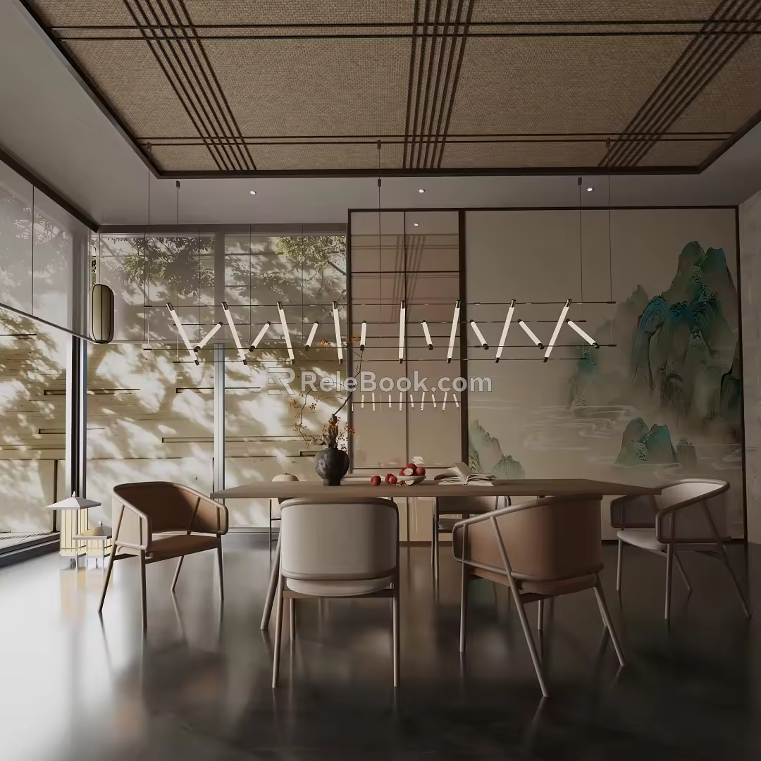Modern table combination 3d model